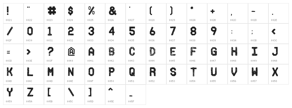 Fh_Ink Character Map