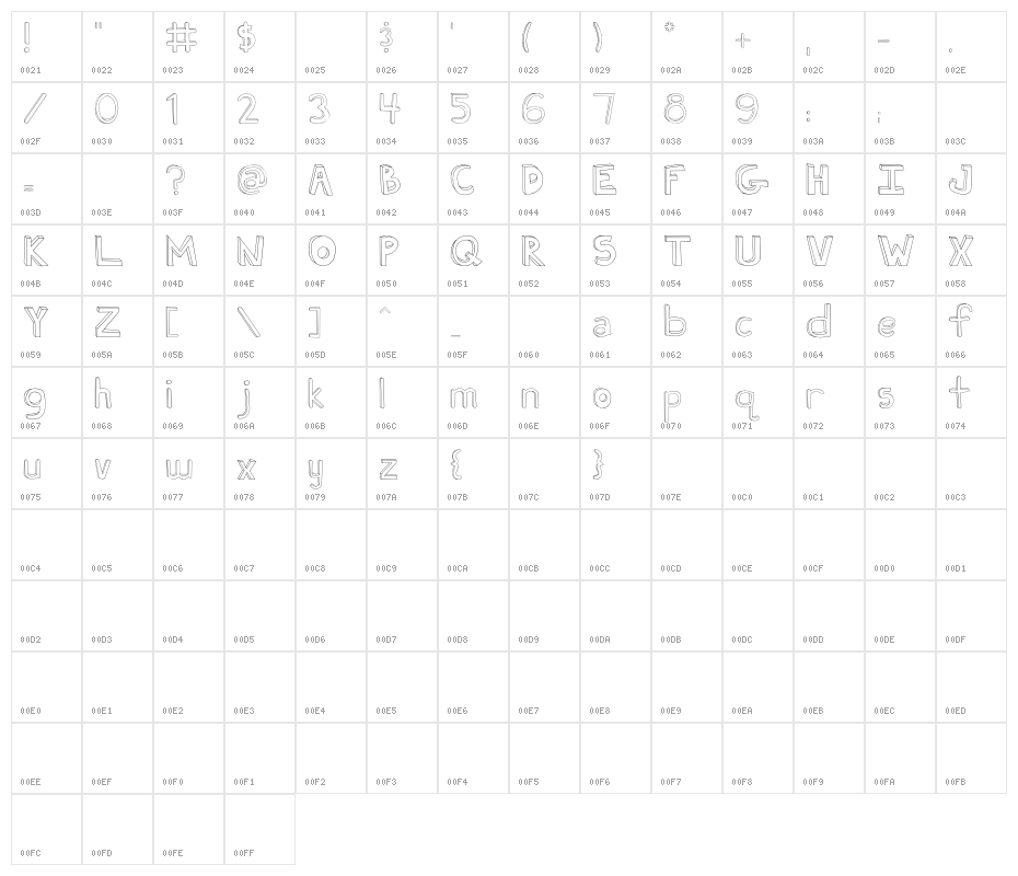 Fh_Ugly Character Map