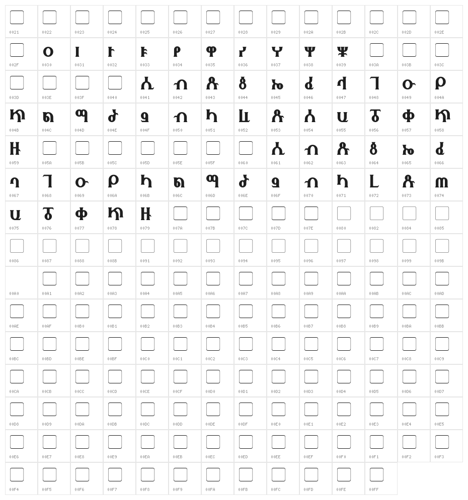 Fhokki Character Map