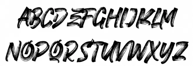 FIGHTER BRUSH Шрифта ВЕРХНИЙ