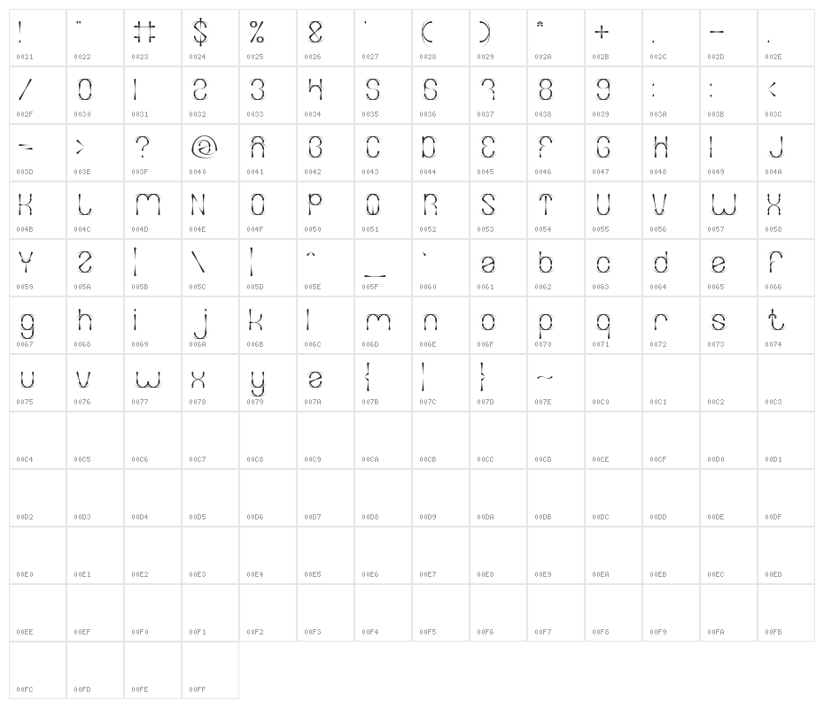 FIREWORK Character Map