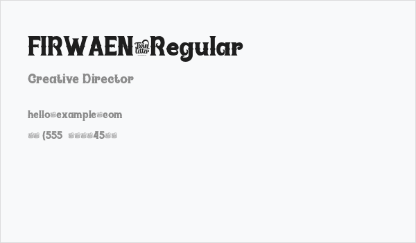 FIRWAEN-Regular Business Card