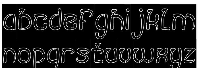 FISH BONE-Hollow-Inverse Font LOWERCASE