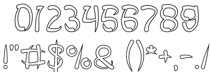 FISH BONE-Hollow Font OTHER CHARS
