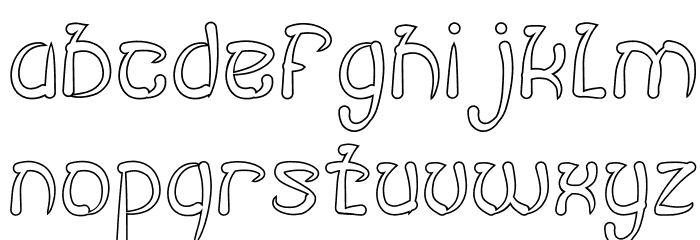 FISH BONE-Hollow Font LOWERCASE