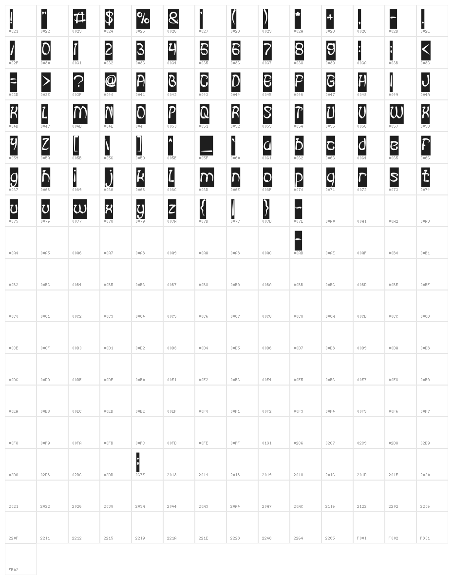 FISH BONE-Inverse Character Map