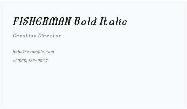 FISHERMAN Bold Italic Business Card
