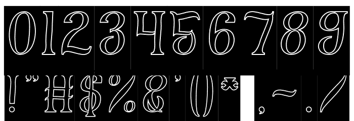 FISHERMAN-Hollow-Inverse Font OTHER CHARS
