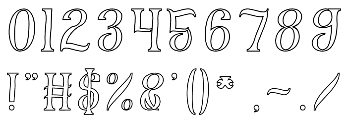 FISHERMAN-Hollow Font OTHER CHARS