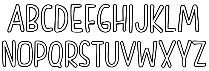 FISHfingers Outline Font UPPERCASE