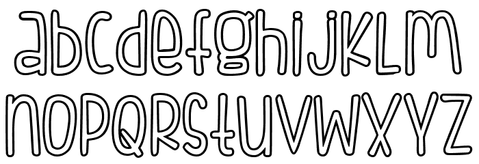 FISHfingers Outline Font LOWERCASE