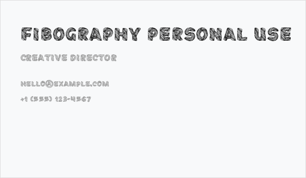 Fibography Personal Use Business Card