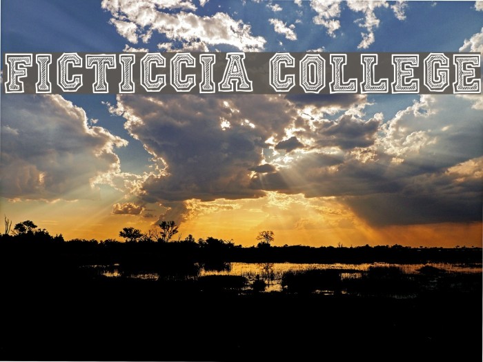 Ficticcia College Font examples