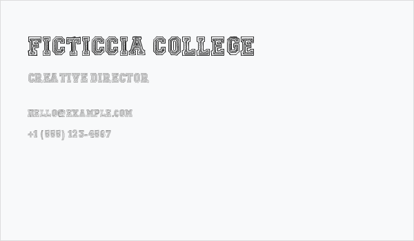 Ficticcia College Business Card