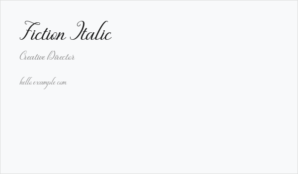 Fiction Italic Business Card