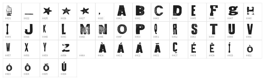 Fidalga Regular Character Map