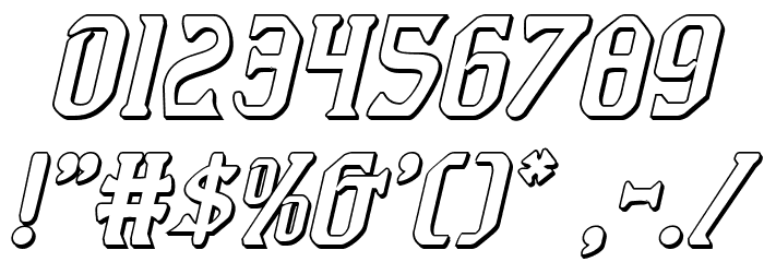 Fiddler's Cove 3D Italic Font OTHER CHARS