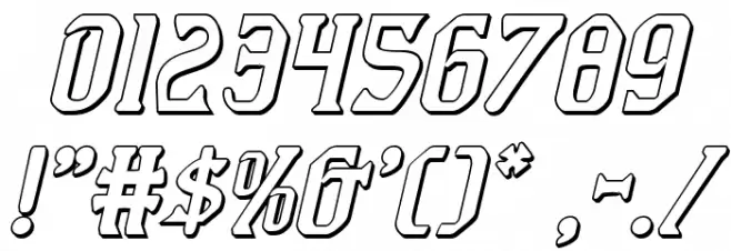 Fiddler's Cove 3D Italic Font OTHER CHARS