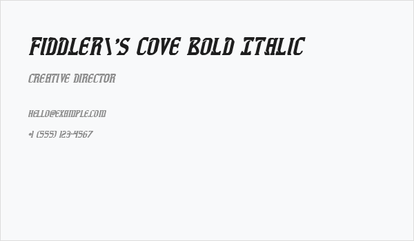 Fiddler's Cove Bold Italic Business Card