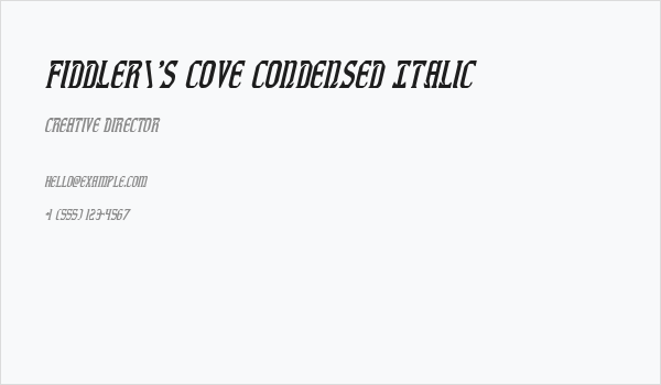Fiddler's Cove Condensed Italic Business Card