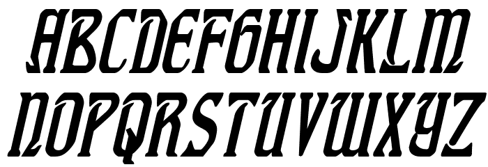 Fiddler's Cove Condensed Italic Font LOWERCASE