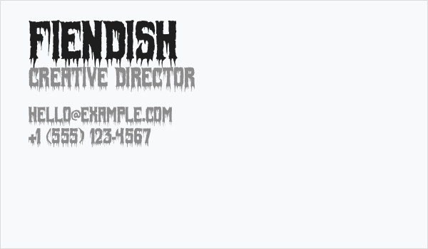 Fiendish Business Card