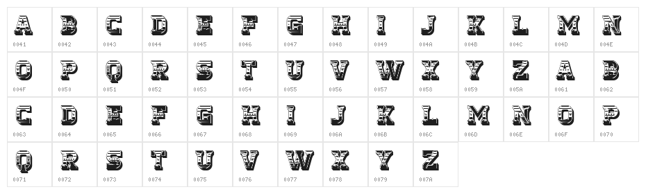 Fierce Regular Character Map