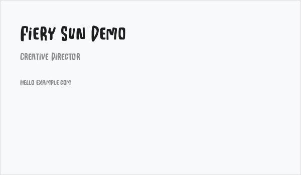 Fiery Sun Demo Business Card