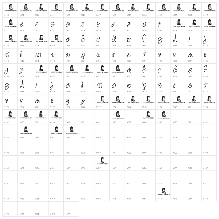 Fiesta Time Character Map