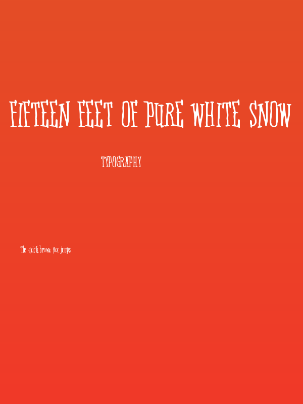 Fifteen Feet Of Pure White Snow Poster