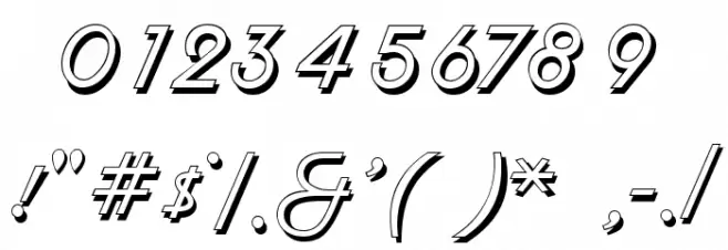 FiftiesHollow Font OTHER CHARS