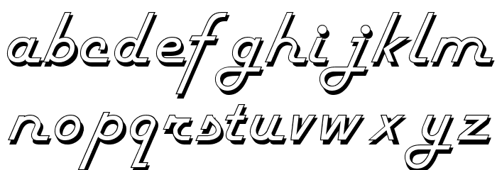FiftiesHollow Font Litere mici