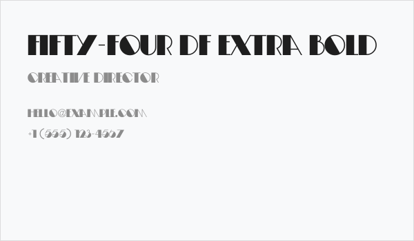 Fifty-Four DF Extra Bold Business Card
