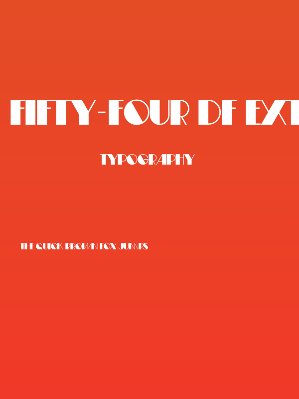 Fifty-Four DF Extra Bold Poster