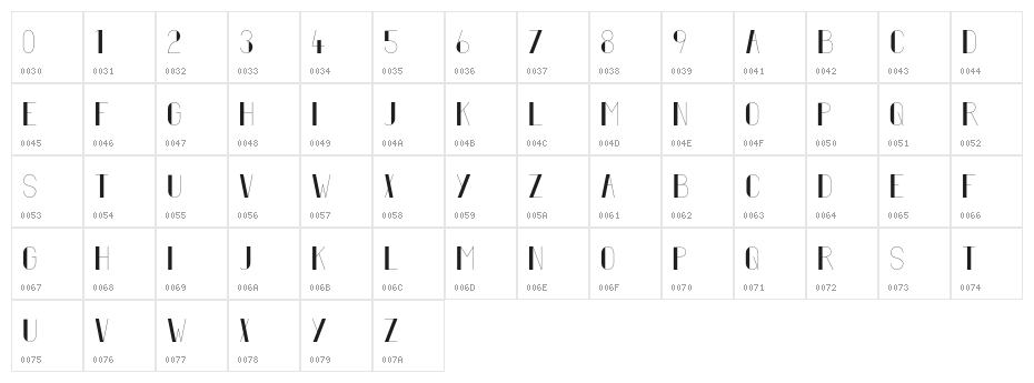 FiftyFive Character Map