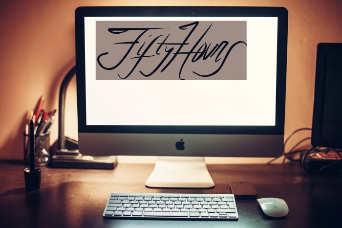FiftyHours Font examples