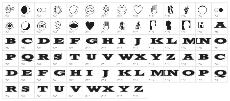 FiftyTwoLetters Character Map