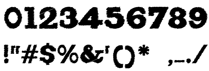 FigginsBrute Trash Font OTHER CHARS