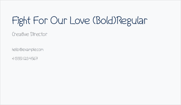 Fight For Our Love (Bold)Regular Business Card