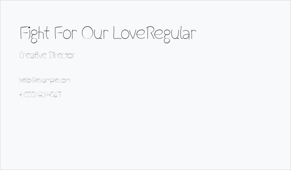 Fight For Our LoveRegular Business Card