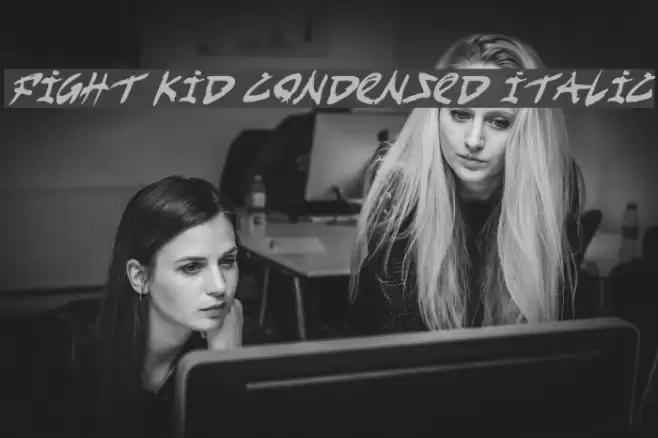 Fight Kid Condensed Italic Font examples