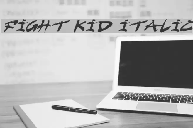 Fight Kid Italic Font examples