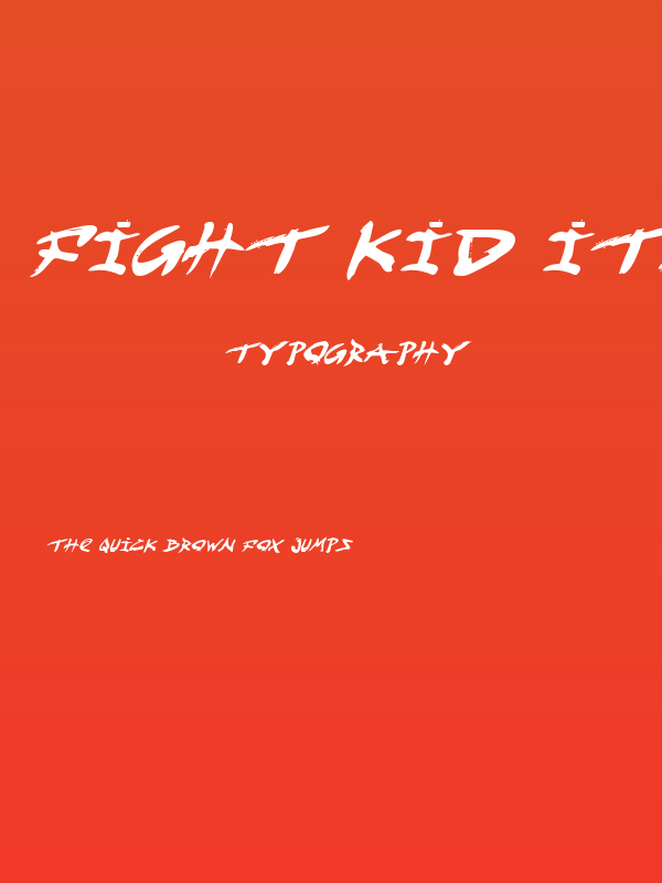 Fight Kid Italic Poster