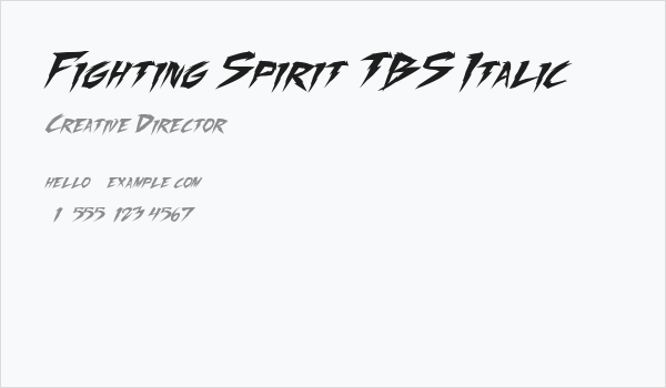 Fighting Spirit TBS Italic Business Card