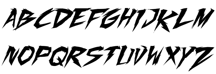 Fighting Spirit TBS Italic Font LOWERCASE