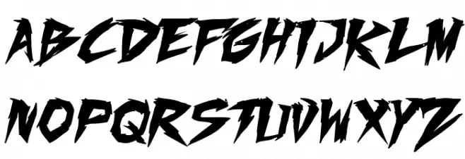 Fighting Spirit turbo Bold Italic Caratteri MAIUSCOLE