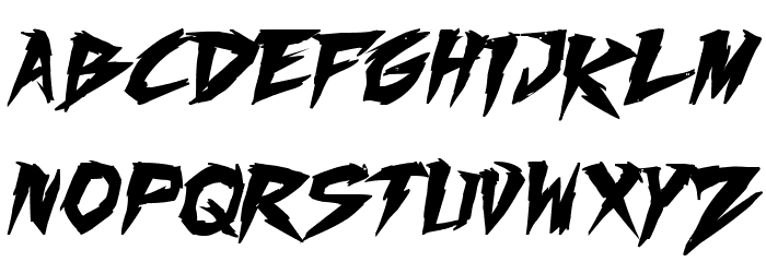 Fighting Spirit turbo Bold Italic Caratteri MINUSCOLO