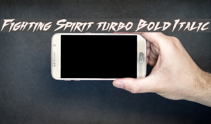 Fighting Spirit turbo Bold Italic Font examples