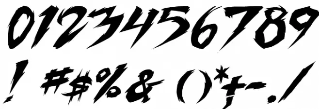 Fighting Spirit turbo Italic Font OTHER CHARS