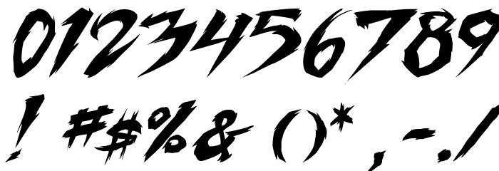 Fighting Spirit turbo Italic Font OTHER CHARS